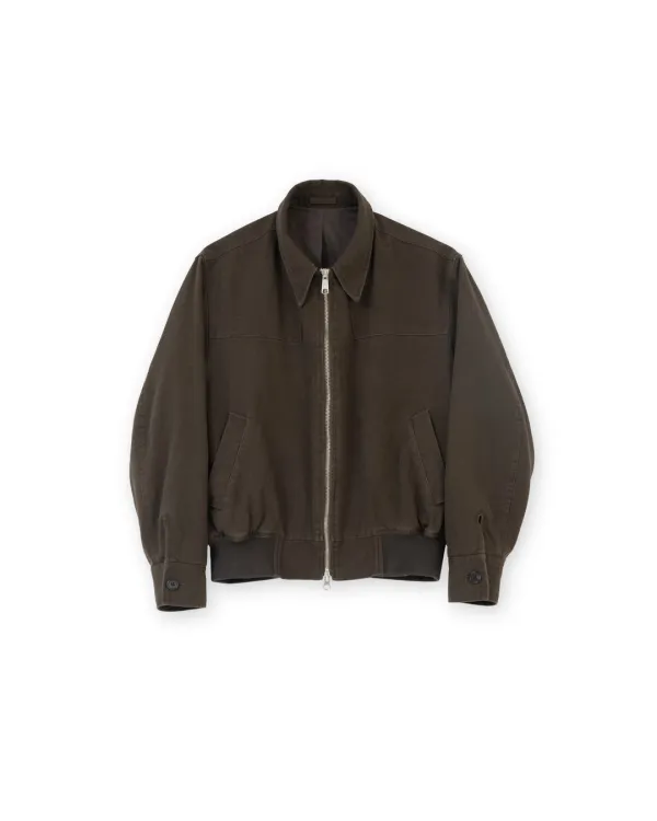 W Washed Blouson, Brown