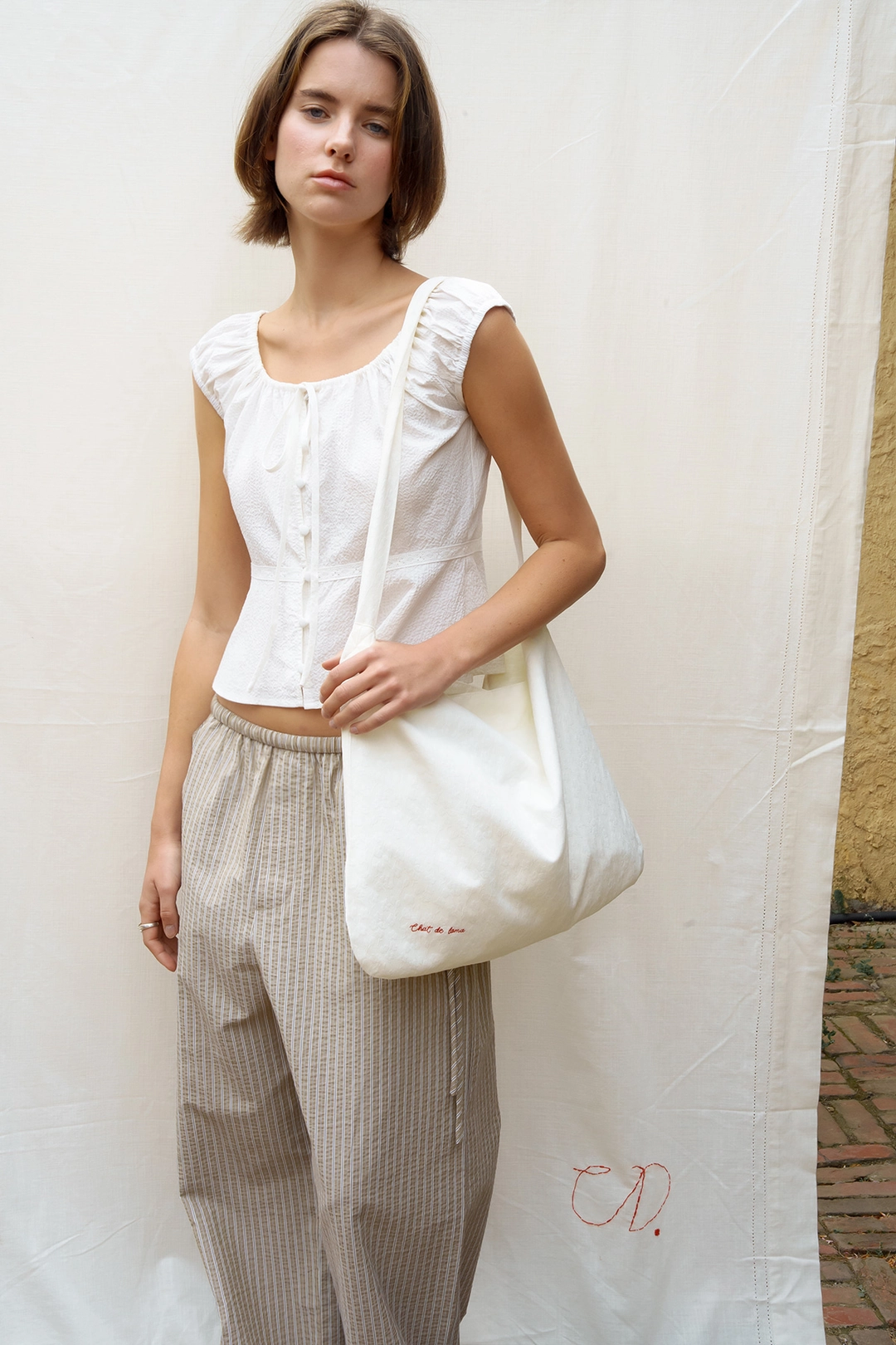샤드라마 PETAL JACQUARD BAG [WHITE] 상품 이미지 2