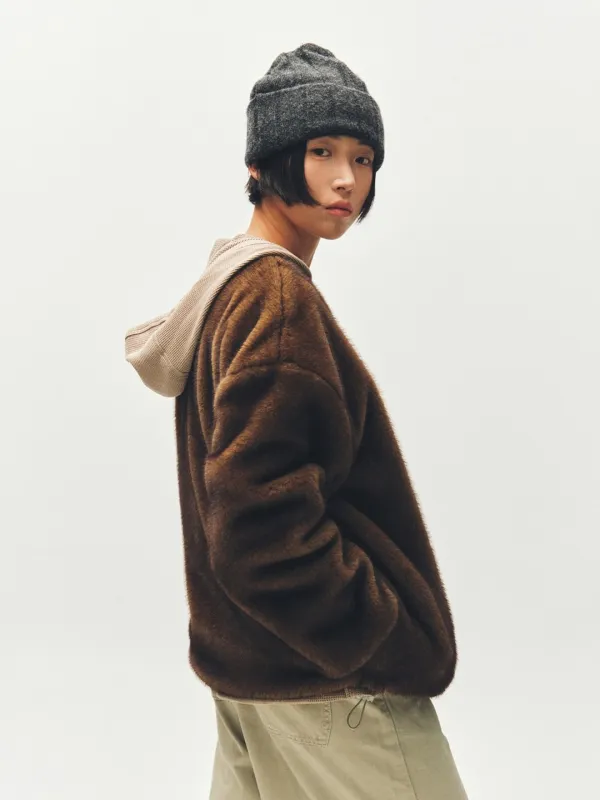 [PLZPROJECT]SHORT FUR JACKET, COYOTE