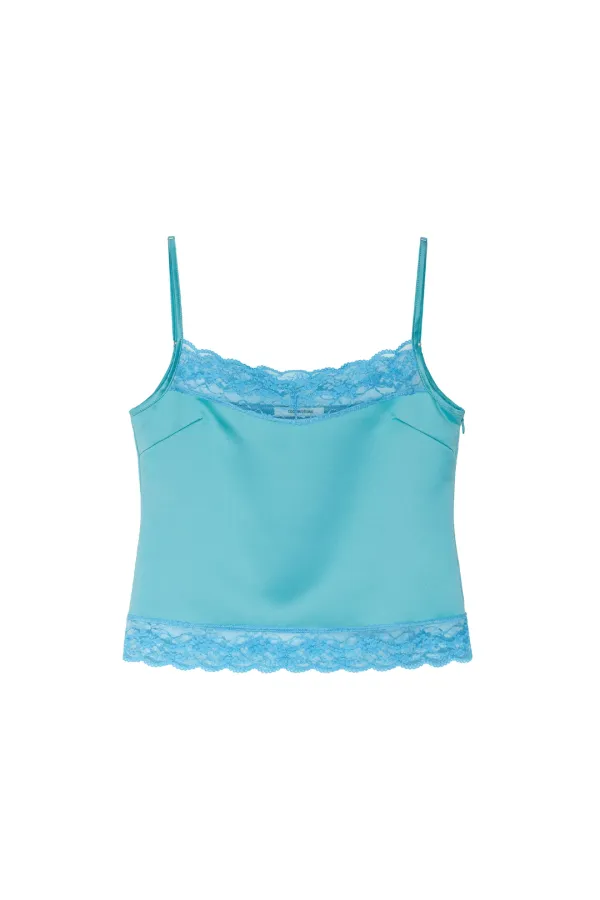 LACE TRIM SLIP CAMISOLE (BLUE)