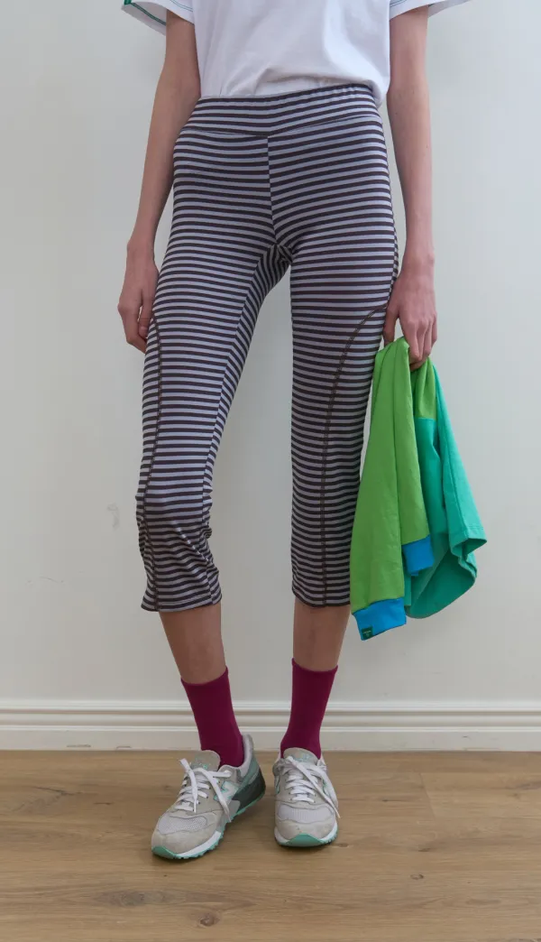 331. Stripe Leggings _ Brown
