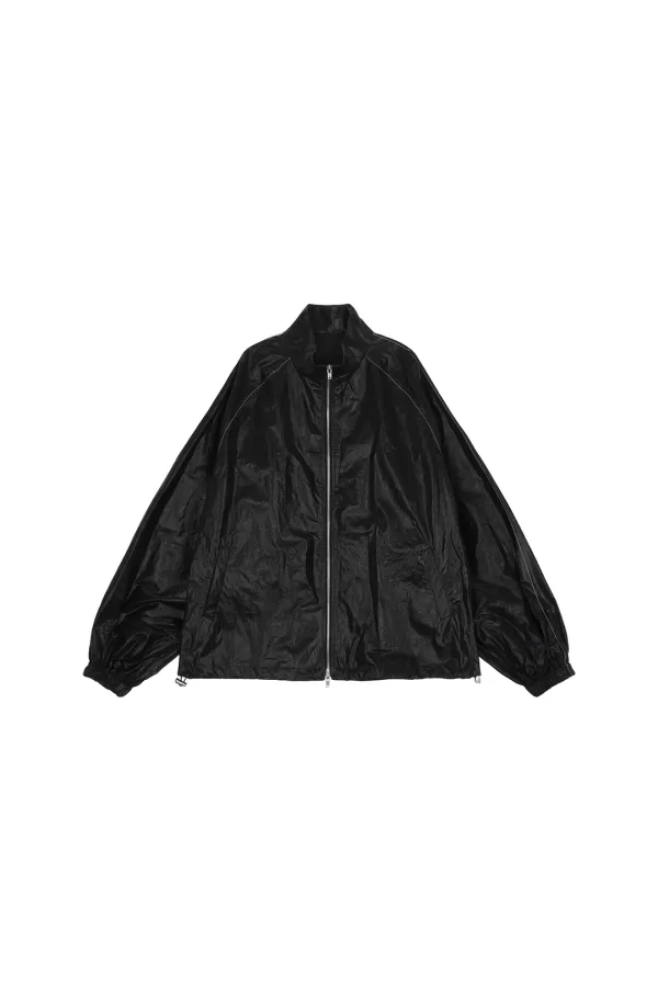 MATIN KIM LOGO COATING JUMPER IN BLACK