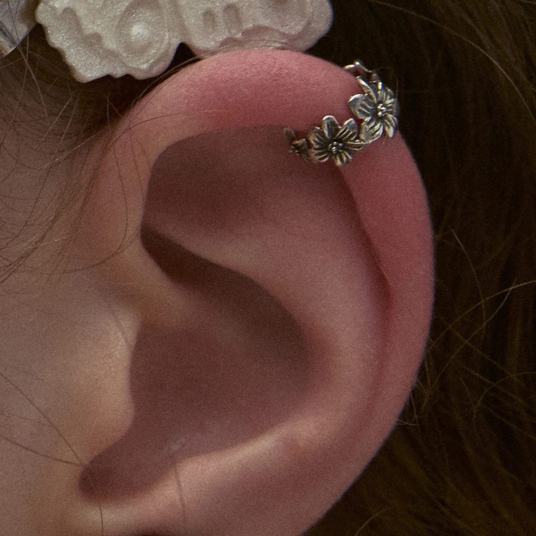 엔프프 [silver925] posy ear cuff-black silver 상품 이미지 1