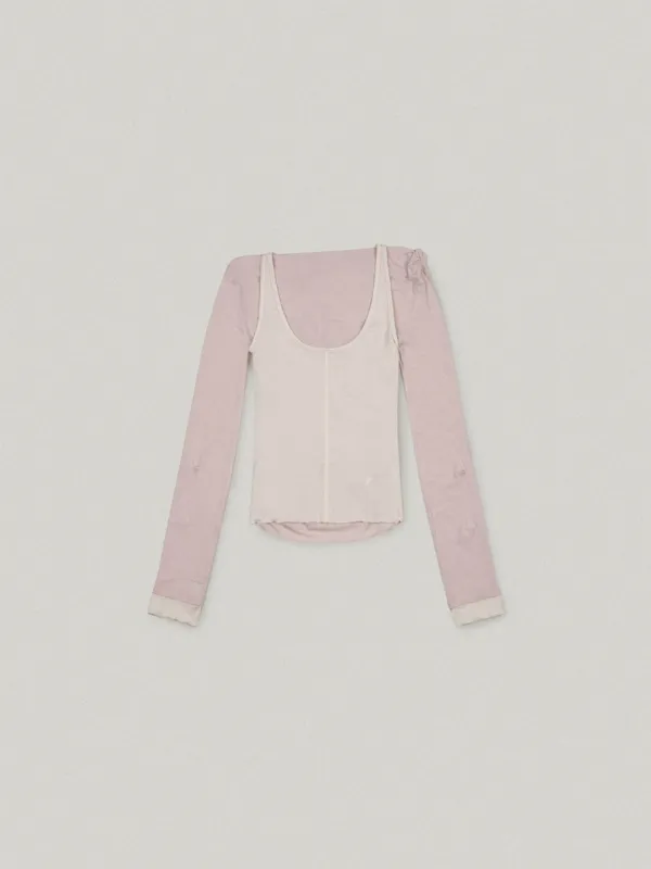 ELIN DRAPE LONG SLEEVE SET (PINK)