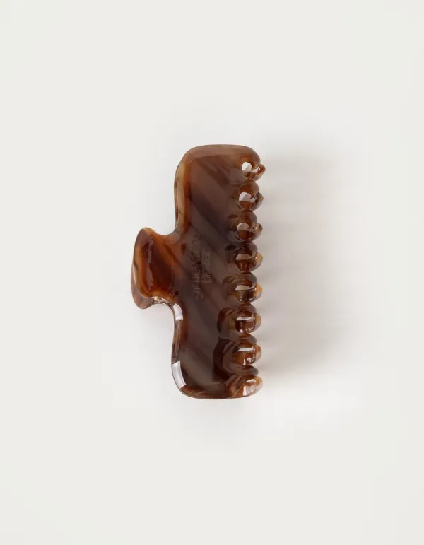 Marble Sparkle Hair Clip - Milky Brown