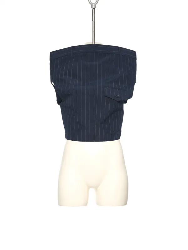 SS25 NAVY SUIT WAIST LINE TOP