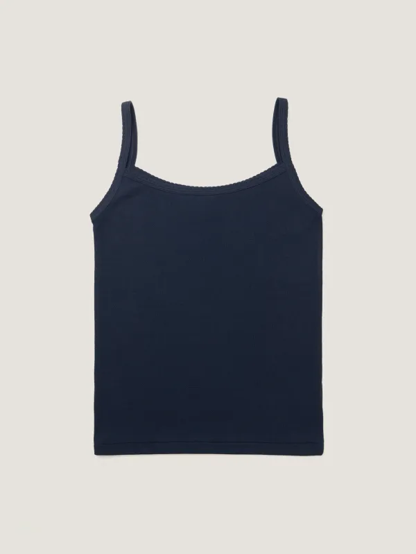 SCALLOPED TRIM SLEEVELESS [ Midnight Blue ]