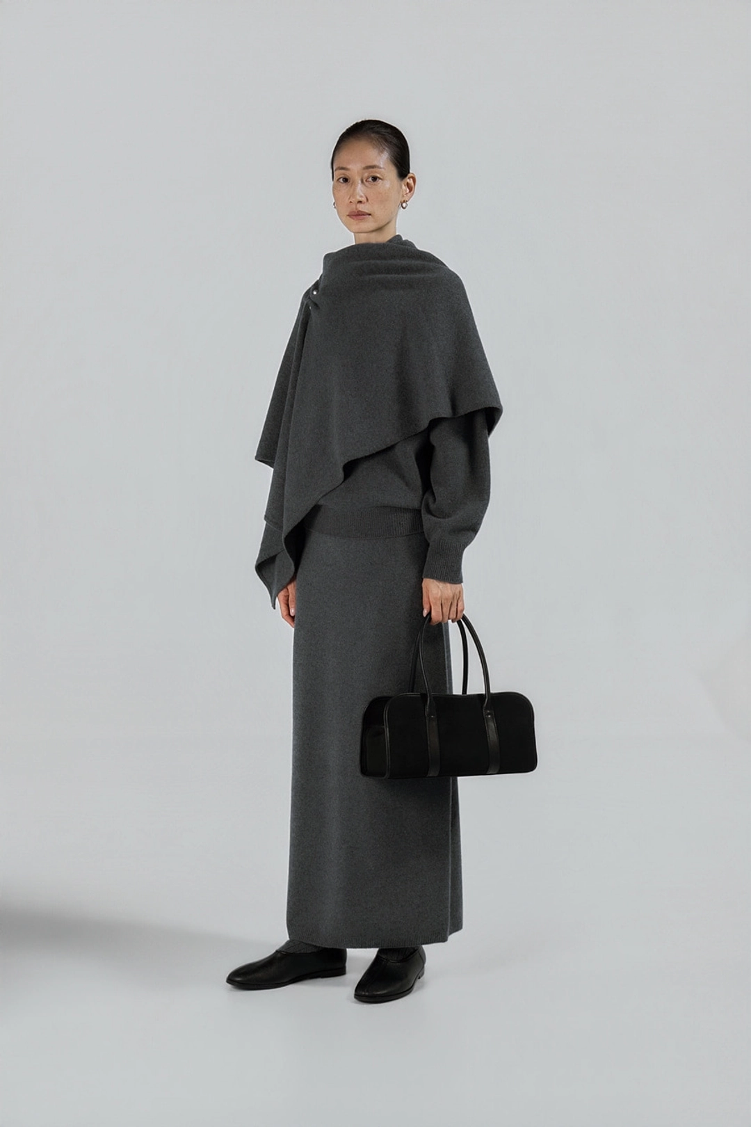 에이치에이트 PLAIN MAXI SKIRT ( CHARCOAL ) 상품 이미지 3