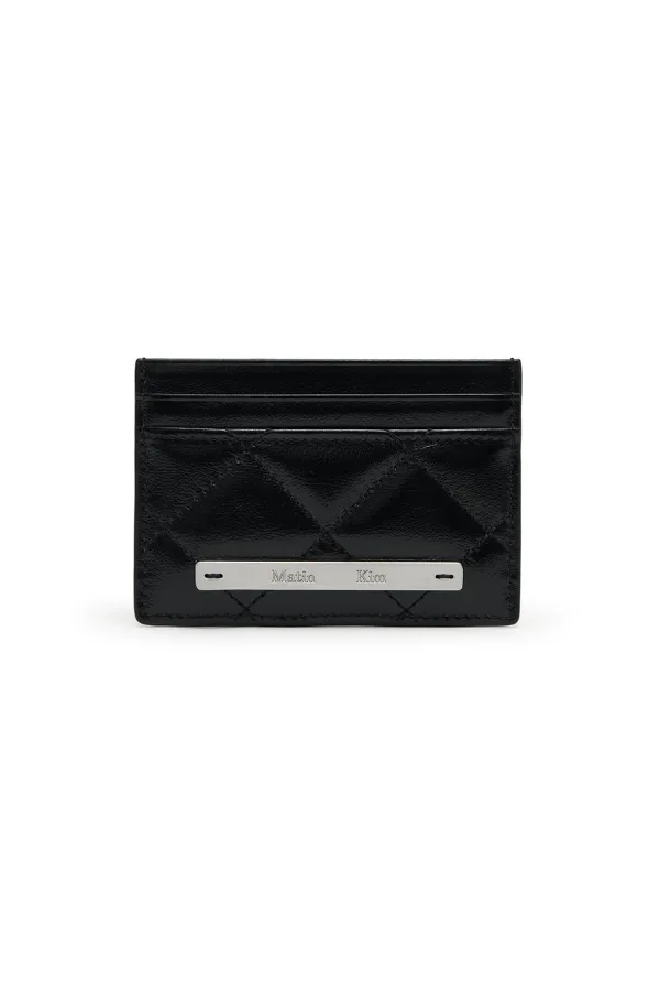 PUFF QUILT CARD WALLET IN BLACK