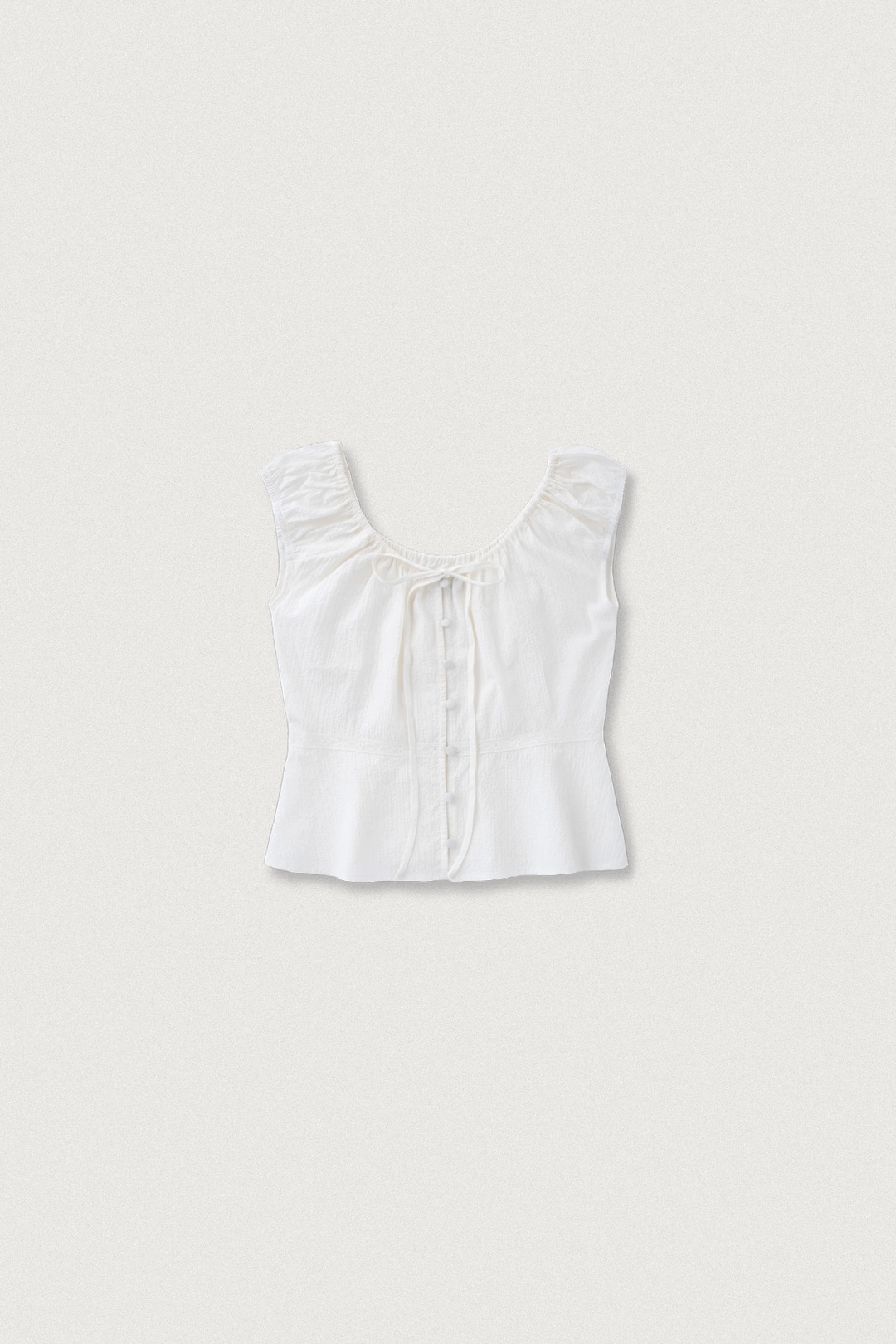 샤드라마 CLARE SHIRRING BLOUSE [WHITE] 상품 이미지 1