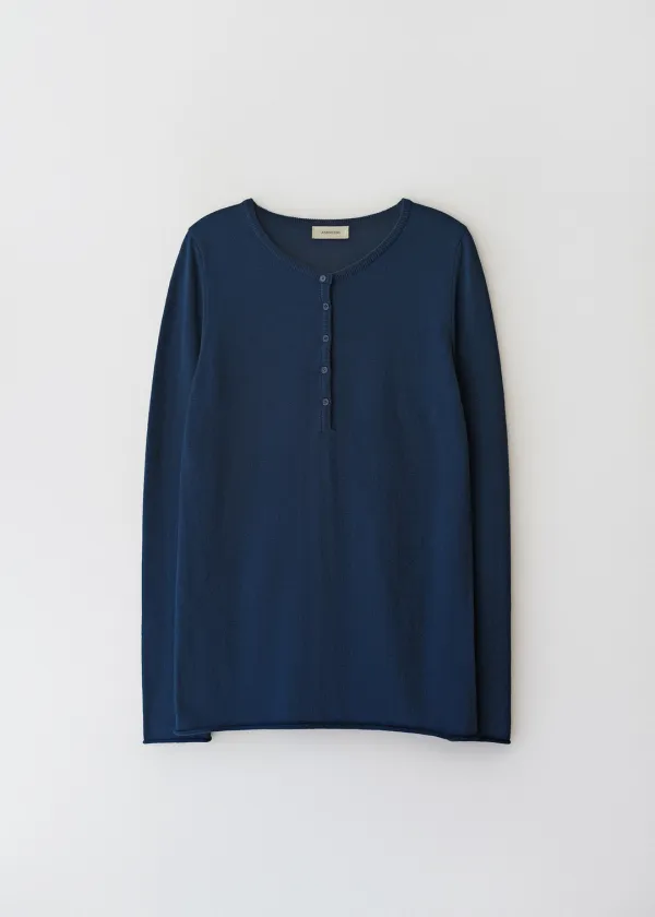 Glen wool long knit (blue)