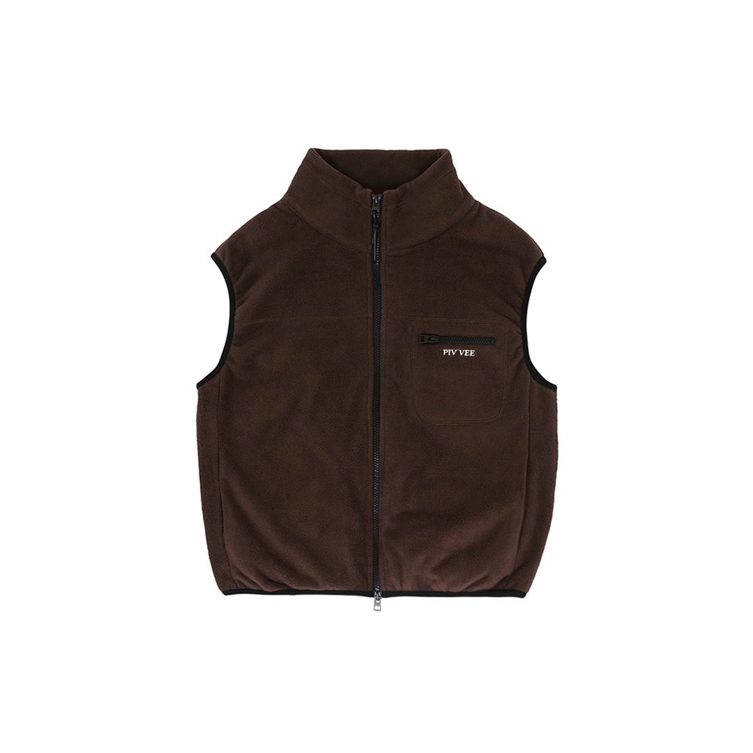 피브비 Giant Smiley Fleece Vest (chocolate brown) 상품 이미지 1
