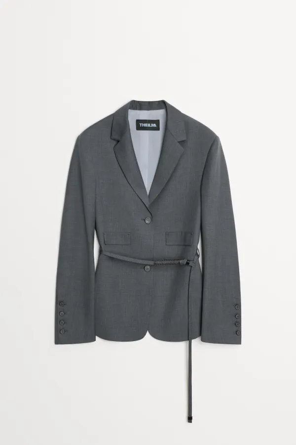 College Belted Jacket gray