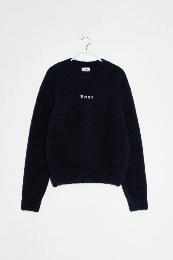LOGO ESSENTIAL KNIT PULLOVER - NAVY
