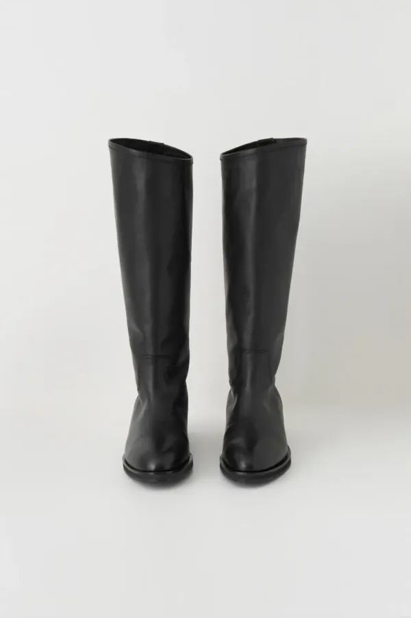 leather long boots