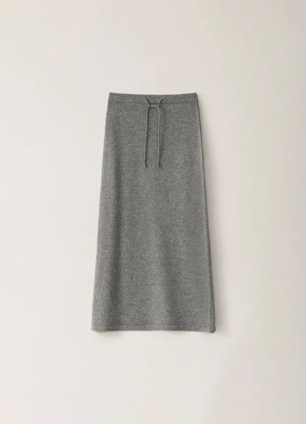 Camel String Maxi Skirt - Gray