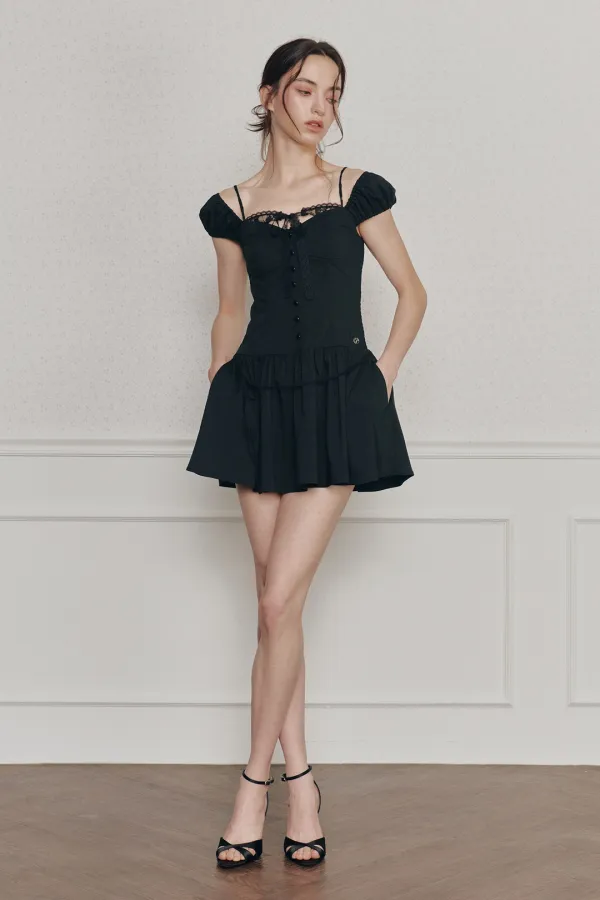 WENDY RIBBON DRESS black