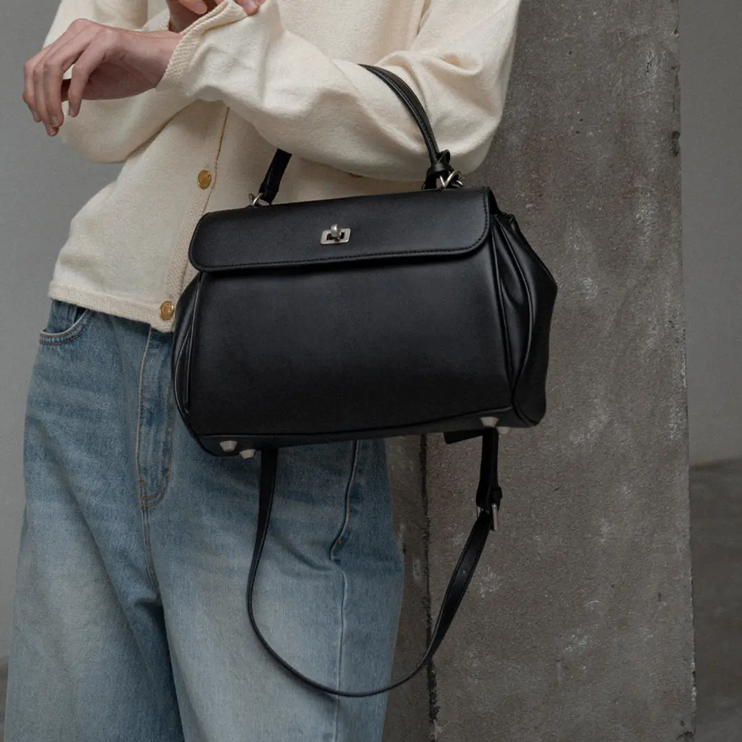 시야쥬 SIAC3061 Leather Michelle Bag S_Black 상품 이미지 2
