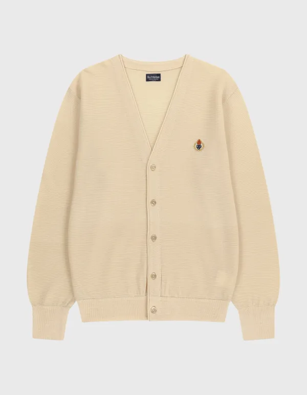CREST MERINO WOOL CARDIGAN / Butter
