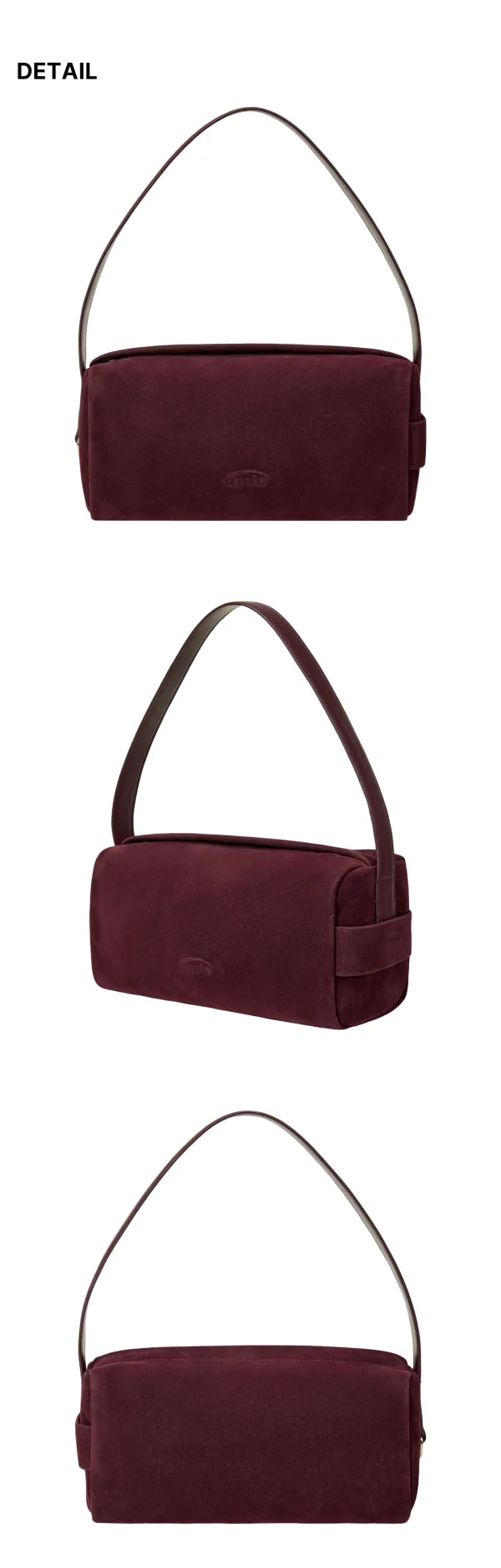 SUEDE BLOCK TOTE BAG-BURGUNDY