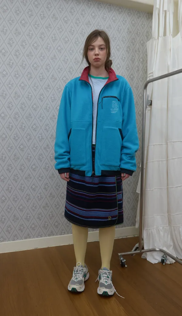 304. Plain Reversible Jumper _ Aqua + Magenta