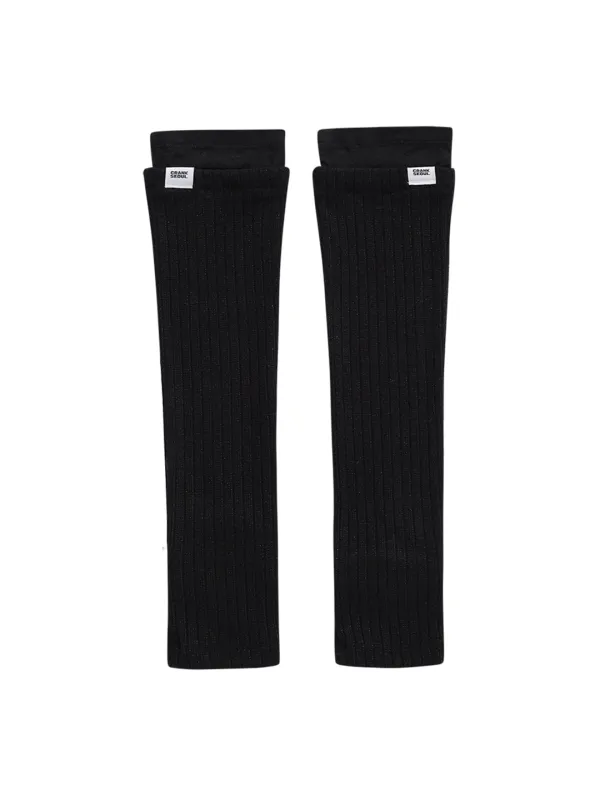 [Last one] SHEER LAYERED PEARL KNIT LEG WARMERS_BLACK
