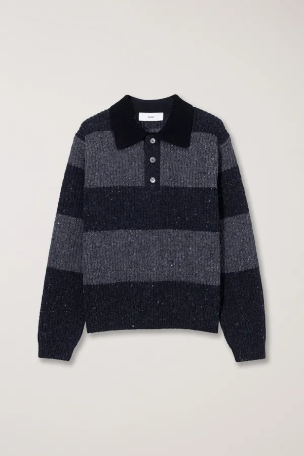 UNISEX CHUNKY RUGBY SWEATER GREY CHARCOAL GREY_UDSW5C114G2