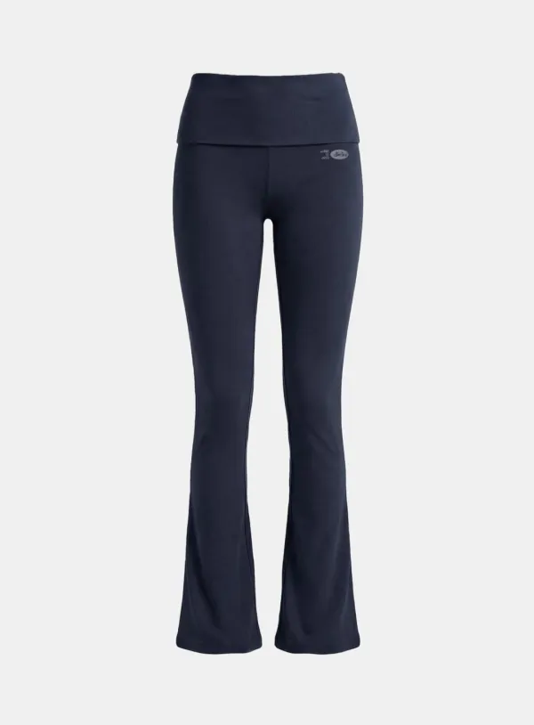 [w-pts26-029] BS Cotton Jersey Essential Fold-Over Bootcut Pants - Navy