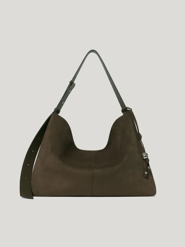 테이브 스웨이드 숄더백 Tave Suede Shoulder Bag_Dark Olive