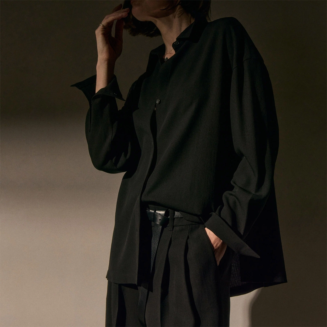 제임스펄스 Tencel Wool Blouse - Black 상품 이미지 2