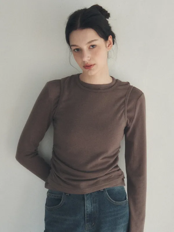Soft Layered Longsleeve Tee_Brown