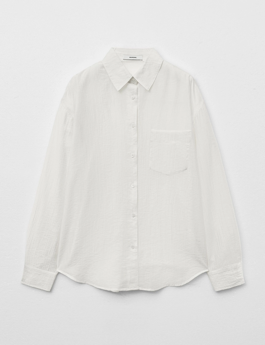 몽돌 텐셀 시스루 루즈핏 셔츠 화이트 MDSH019WHITE 상품 이미지 1