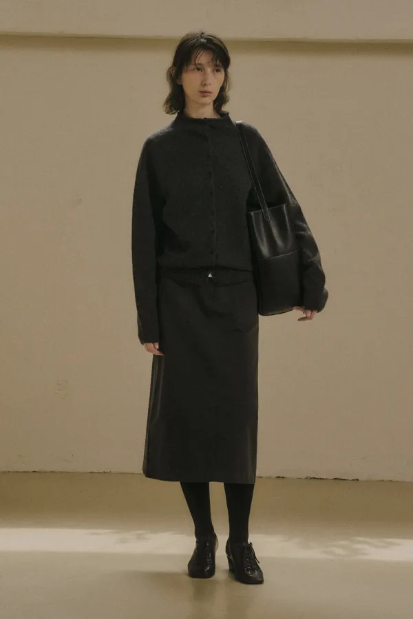 WELDEN WASHED COTTON POCKET SKIRT_CHARCOAL
