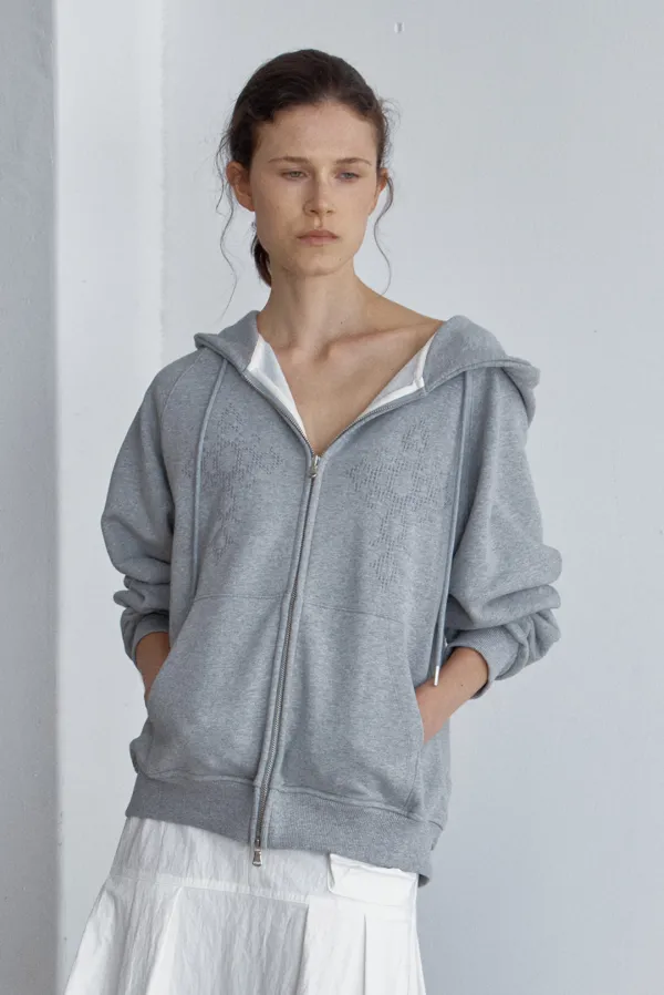 n.p hood zip-up - grey