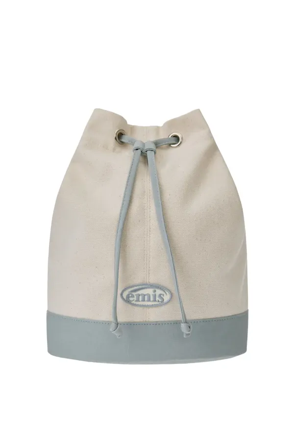 CANVAS MARINE BAG-IVORY/BLUE