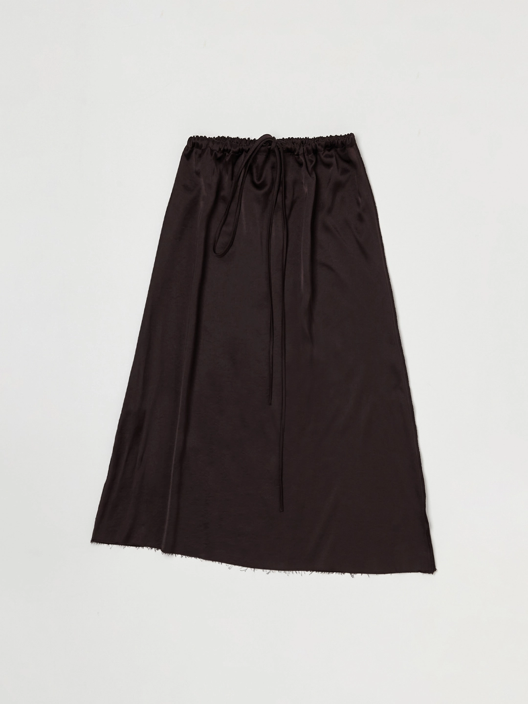 낫띵에브리띵 SATIN ASYMMETRICAL SKIRT IN DARK BROWN 상품 이미지 1