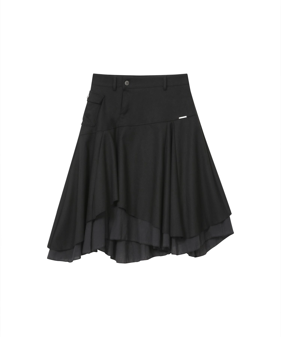 미세키서울 [10월 19일 발매] Layered yoke flare midi skirt BLACK 상품 이미지 2