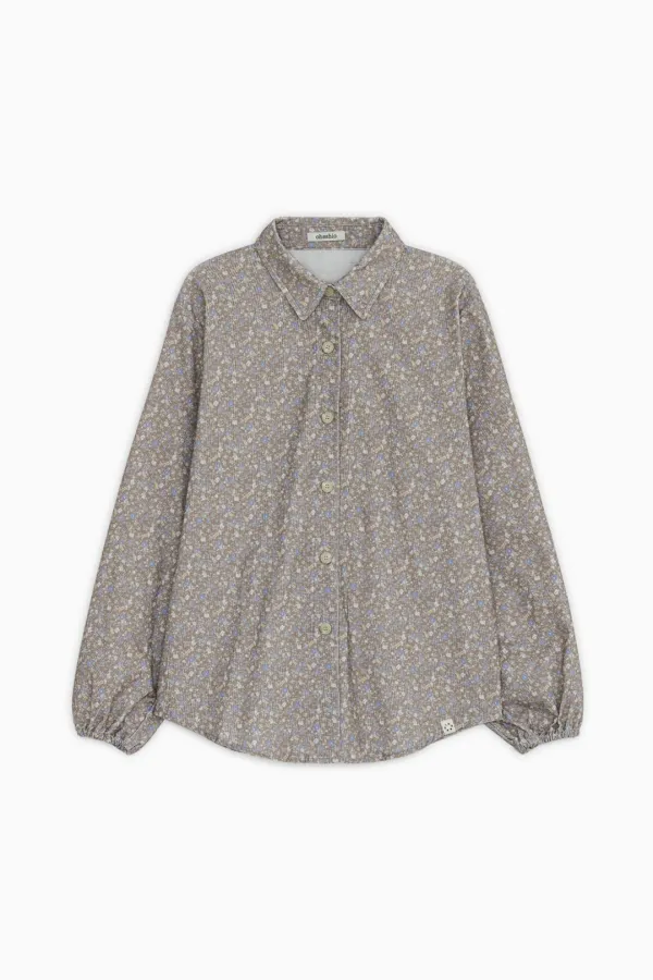[10/6 SOON] FLORAL CORDUROY SHIRT, BROWN