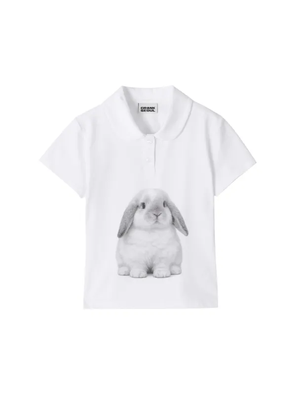 [Release 06/04] BUNNY GRAPHIC POLO SHIRT_WHITE