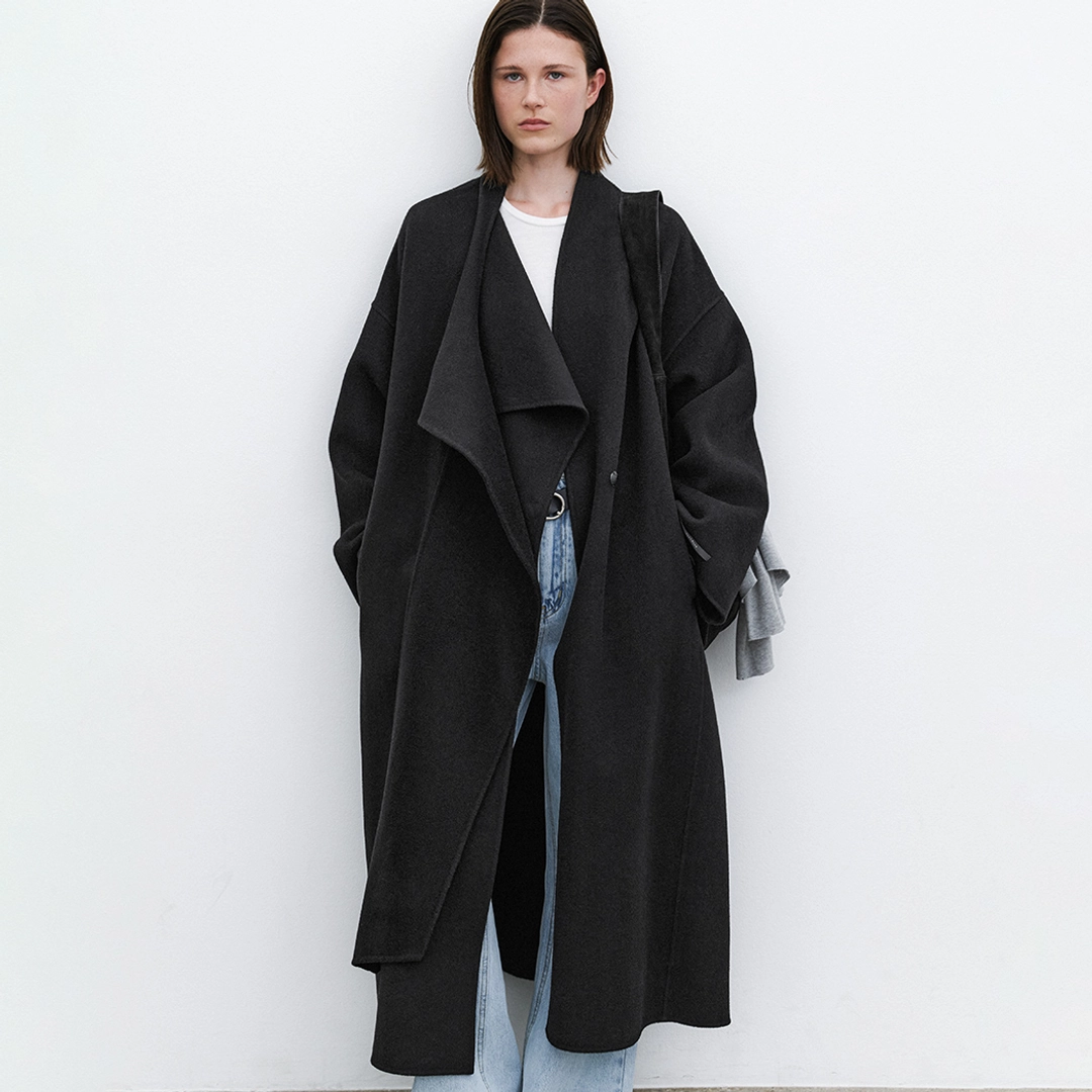 아뜰리에 나인 (Z-CT-1459)DRAPE SCARF WOOL HANDMADE COAT S 상품 이미지 2