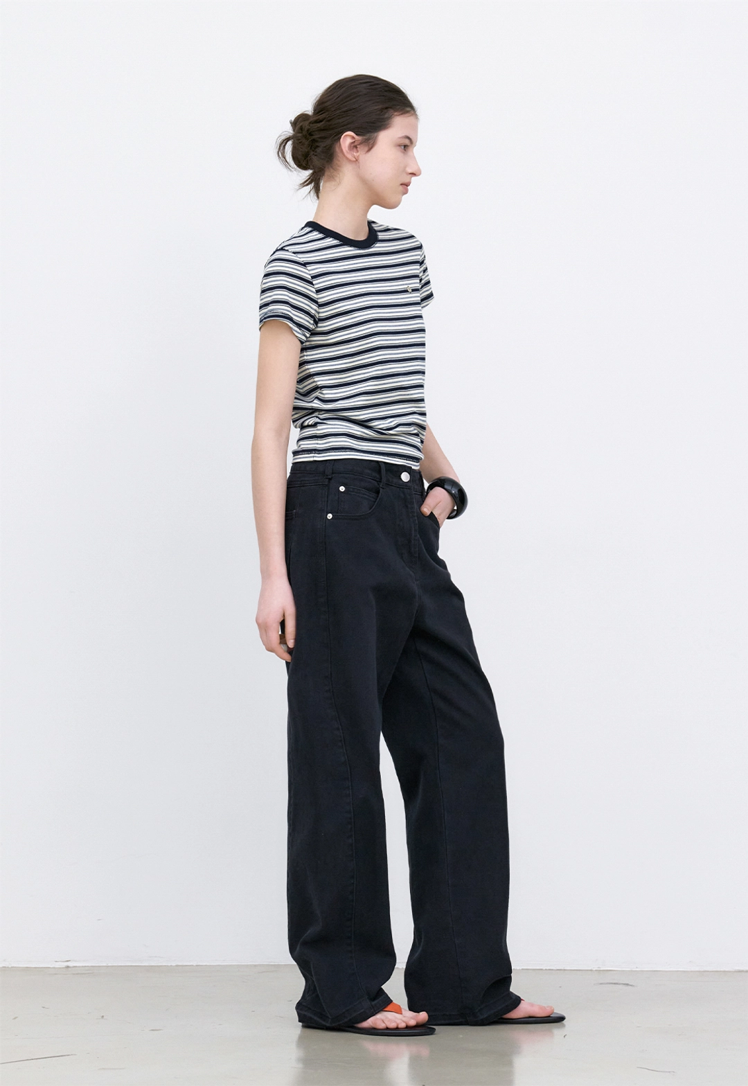 아뜰리에 나인 (T-7214)TRIPLE MULTI STRIPE T 상품 이미지 3