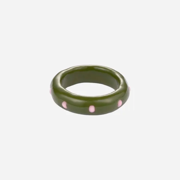 mossy dot ring-khaki