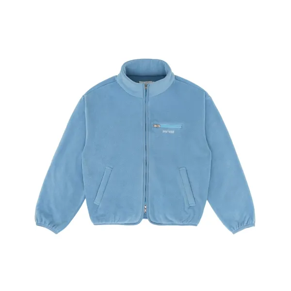 Giant Smiley Fleece Zip-up Jumper (cornflower blue)