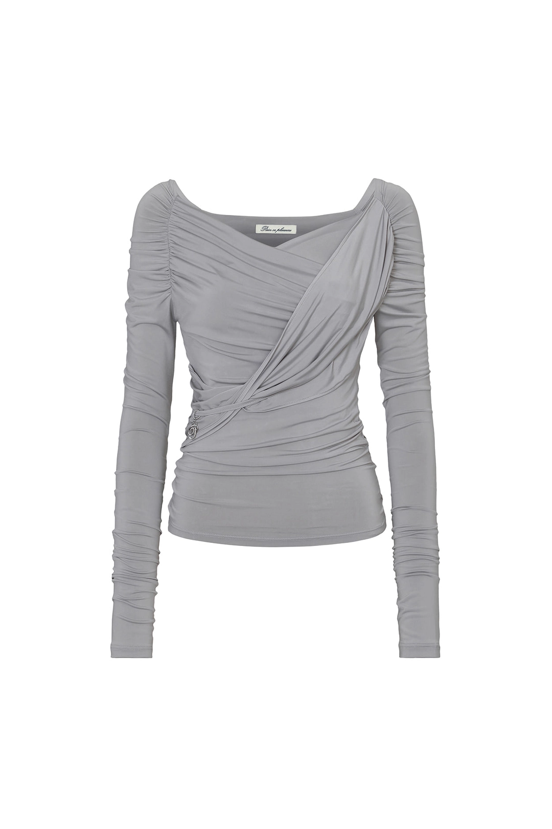 페인오어플레져 DRAPED OFF SHOULDER TOP grey 상품 이미지 2