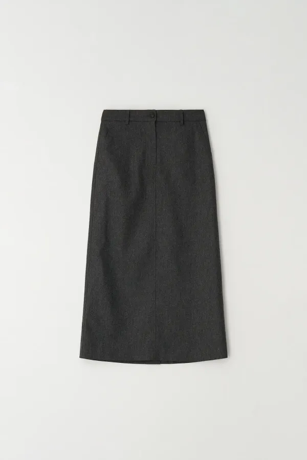 [8th] Wool Maxi H-Line Skirt