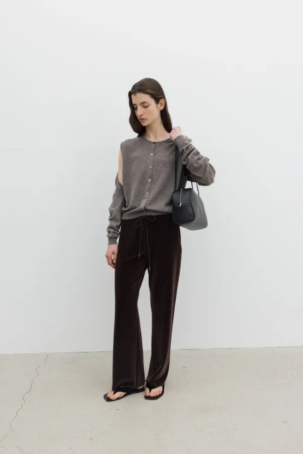 [3rd] Brushed Velvet Jersey Pants (Ivory / Gray / Brown / Black)