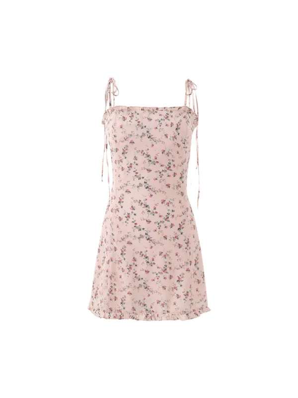 [6/4 예약배송] [카리나, 설윤 착용] Frill mini dress (Pink)