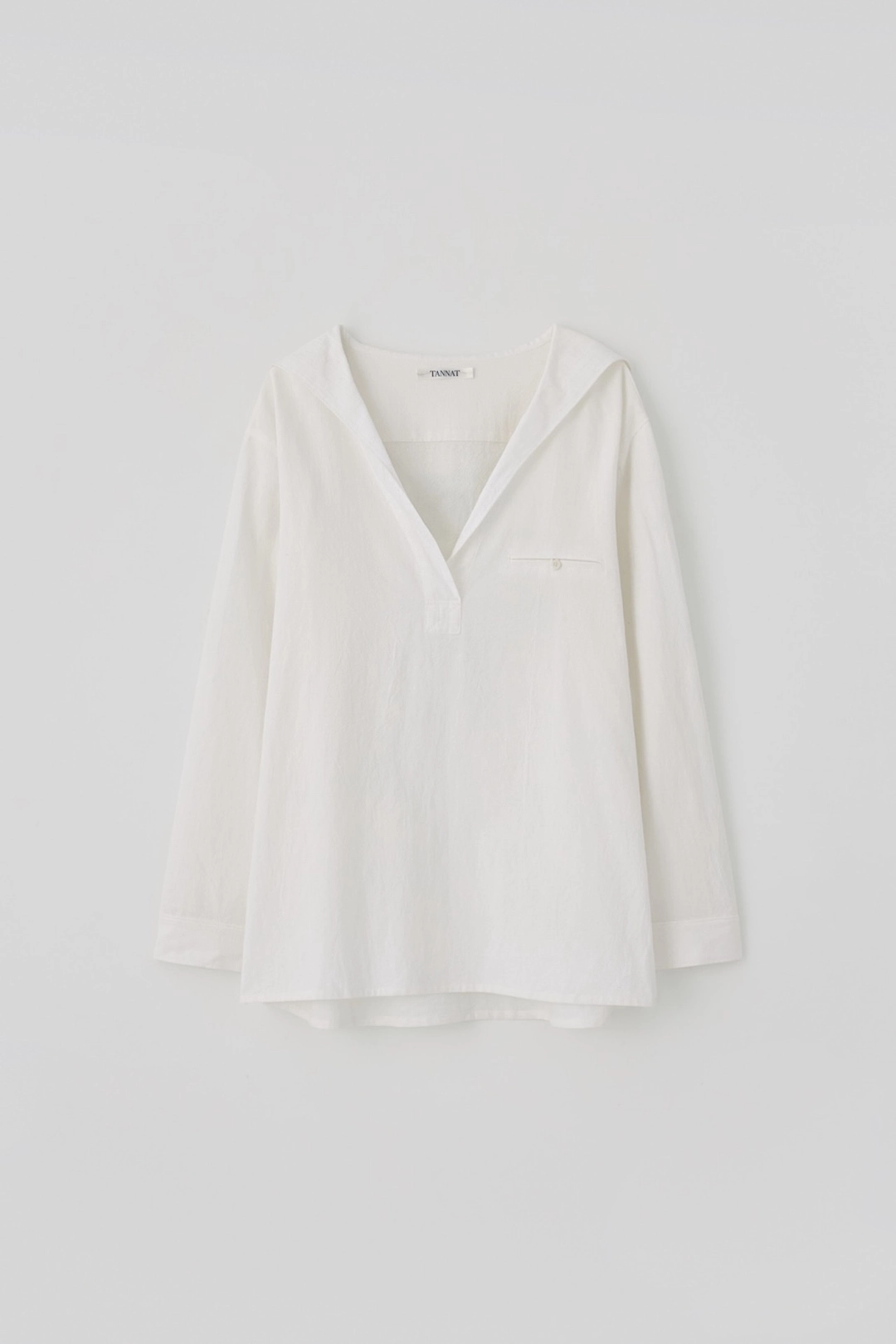 타낫 T/T Colier roll-up blouse (white) 상품 이미지 1