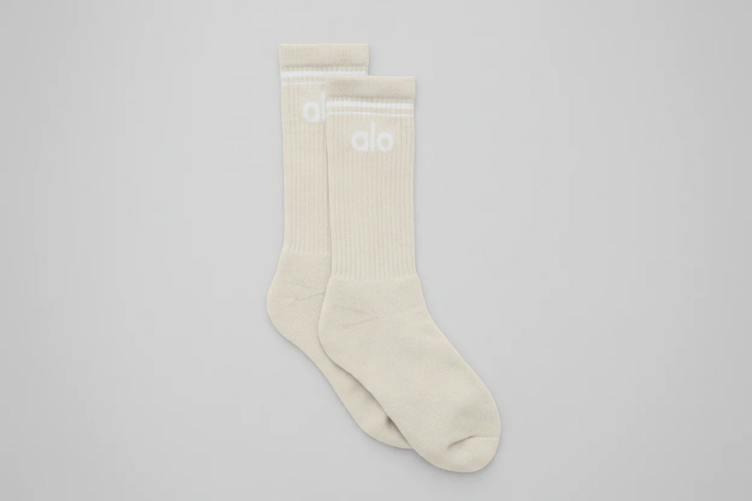 알로요가 Unisex Throwback Sock - Bone/White 상품 이미지 1