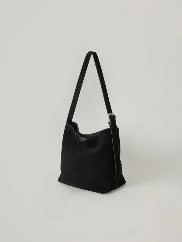 Moa suede hobo bag - Black suede